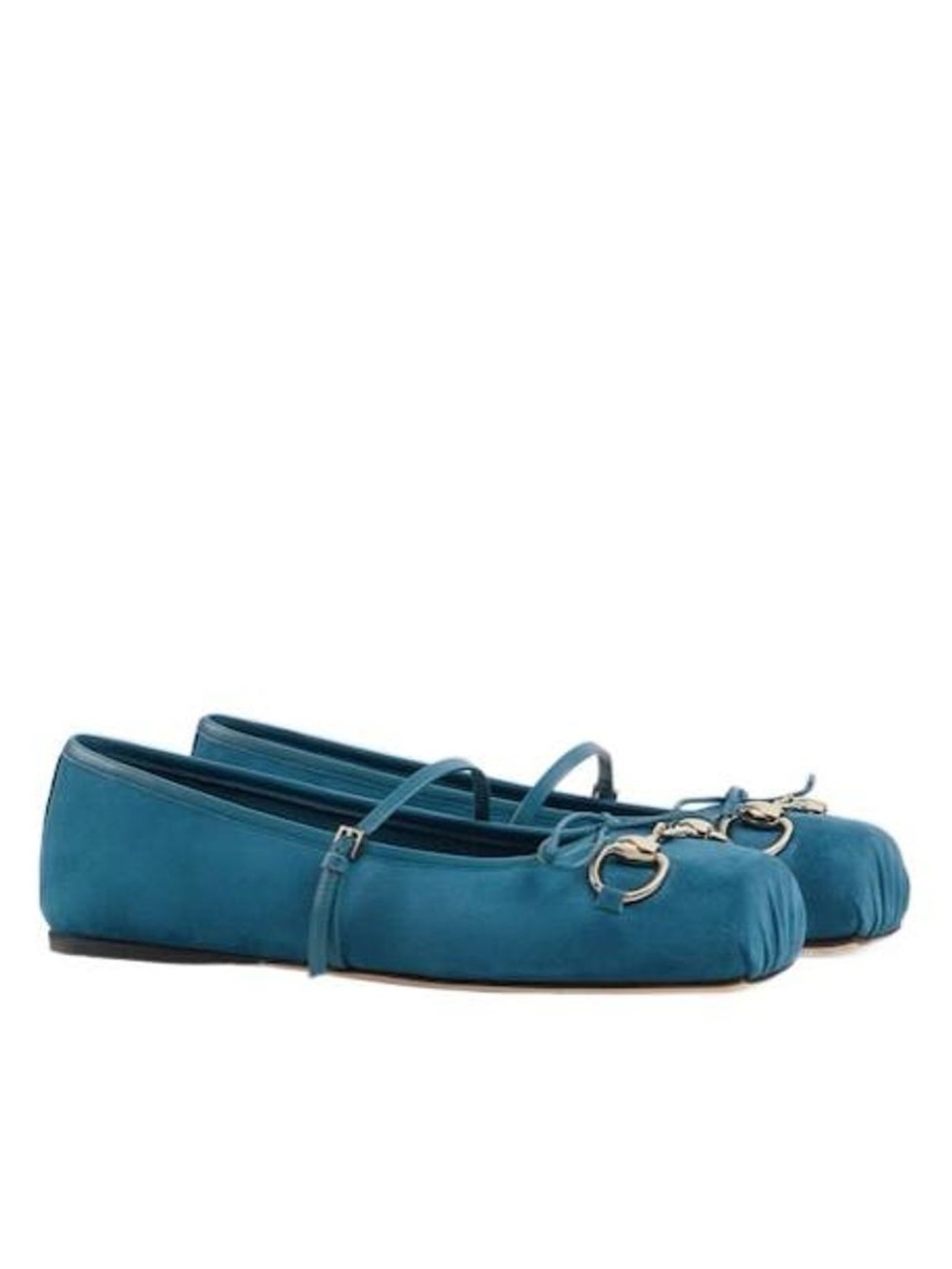 Gucci Suede Horsebit Mary Jane Flats Blue Size 39.5